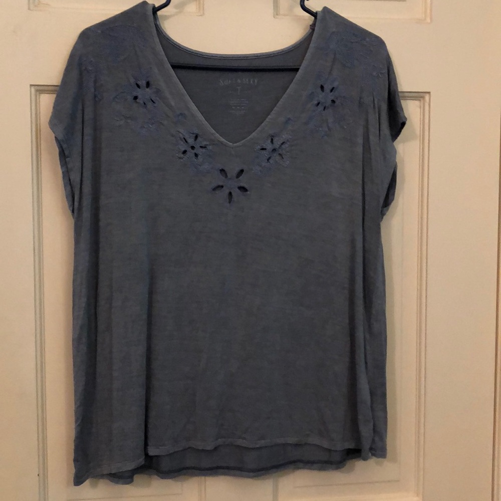 Blue Flowered Top